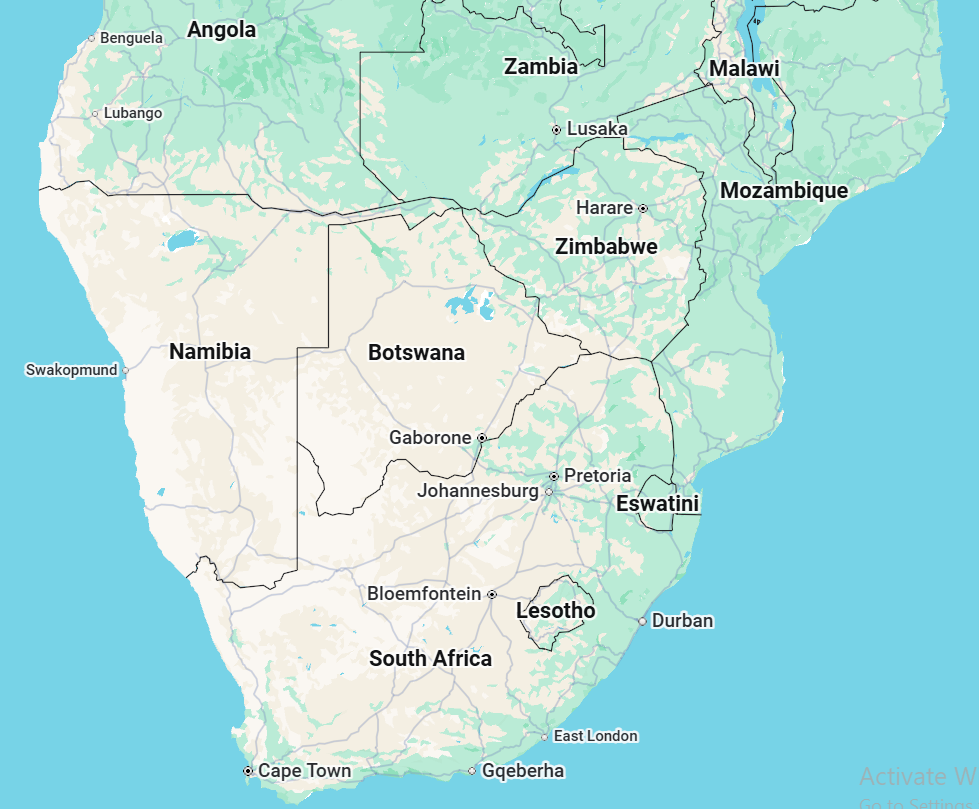 Southern African Map & Countries
